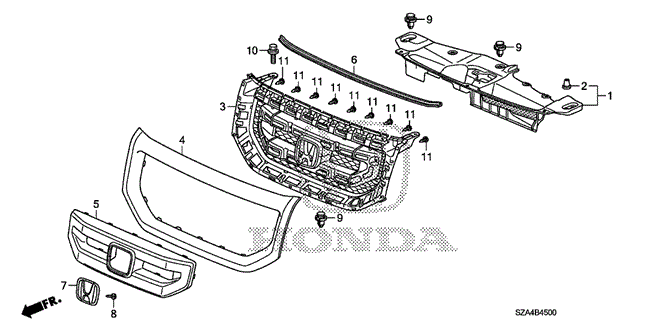 INTERIOR / BUMPER/FRONT GRILLE (-'11) for 2011 Honda PILOT #1