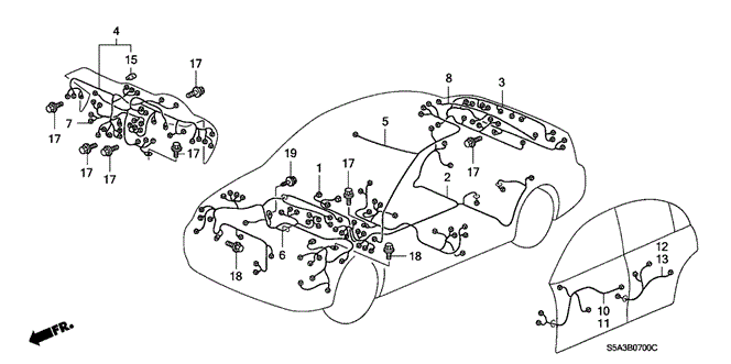 ELECTRICAL / EXHAUST / HEATER / FUEL/WIRE HARNESS for 2003 Honda CIVIC SEDAN #1