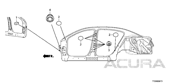 INTERIOR / BUMPER/GROMMET (SIDE) for 2014 Acura RLX #1