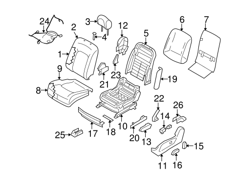 Murano DRIVER SEAT COMPONENTS 2