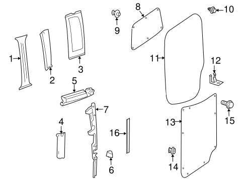 Sprinter 2500 INTERIOR TRIM - REAR DOOR