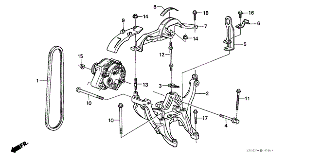 LEGEND COUPE ALTERNATOR BRACKET - BELT