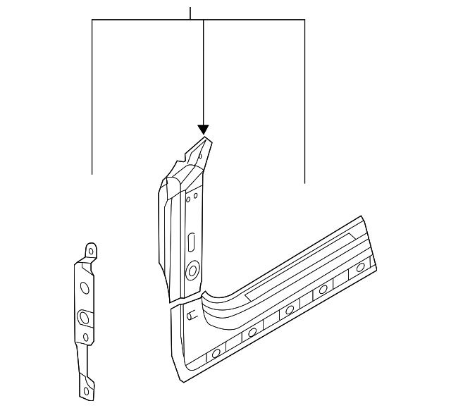 8S7-809-839 Деталь HINGE PILLAR, LEFT