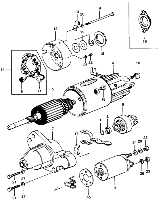 ENGINE/STARTER MOTOR COMPONENTS for 1975 Honda CIVIC 1200 HATCHBACK #1