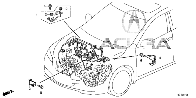 TLX ENGINE WIRE HARNESS STAY (1)