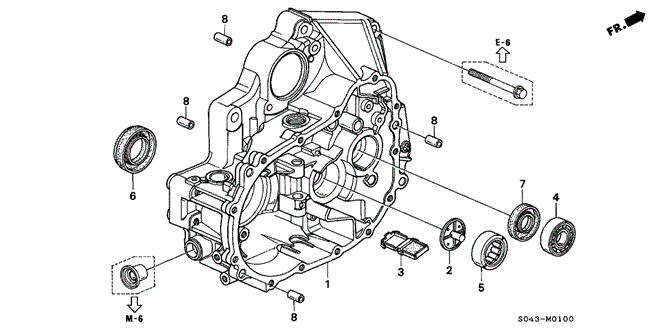 TRANSMISSION - MANUAL/MT CLUTCH HOUSING for 1996 Honda CIVIC SEDAN #1