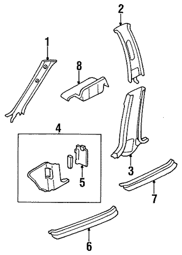 Protege INTERIOR TRIM - PILLARS