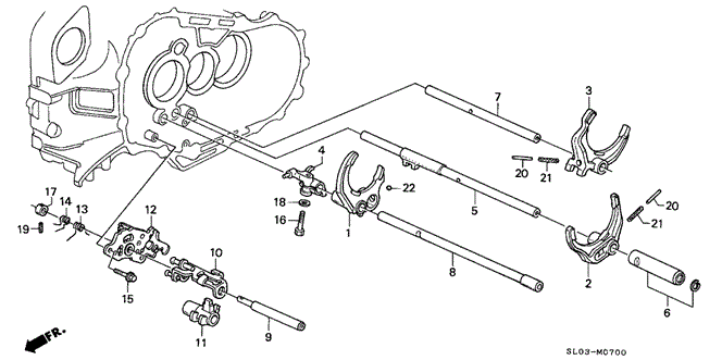 NSX 5MT SHIFT FORK - FORK SHAFT (5MT)