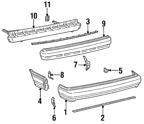 Camry BUMPER & COMPONENTS - REAR