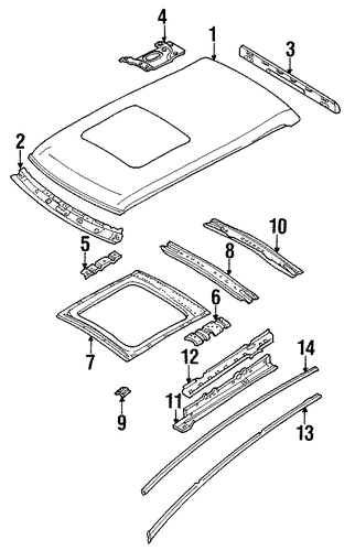 MPV EXTERIOR TRIM - ROOF