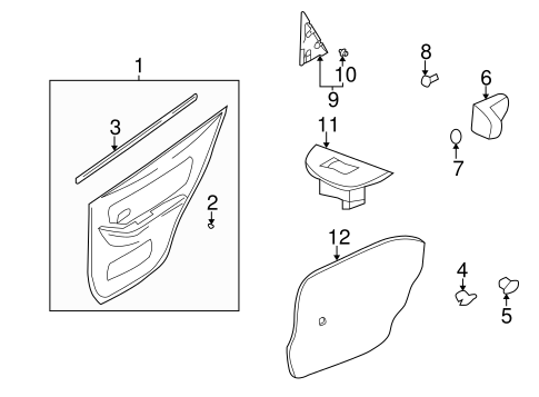 Elantra INTERIOR TRIM - REAR DOOR 2