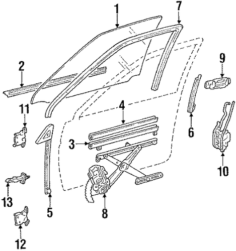 Corolla GLASS - FRONT DOOR