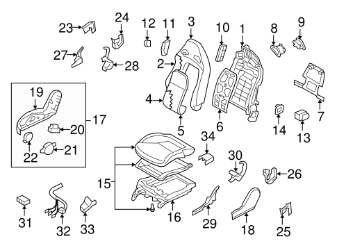 GT-R PASSENGER SEAT COMPONENTS