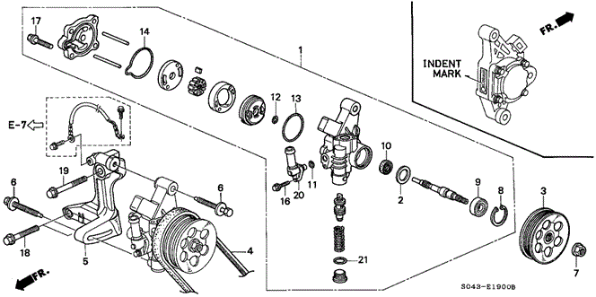 ENGINE/P.S. PUMP - BRACKET for 1996 Honda CIVIC SEDAN #1