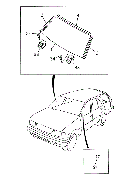 BODY / AIR CONDITIONING/FRONT WINDSHIELD for 1997 Honda PASSPORT #1