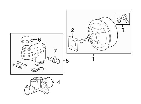 XL-7 MASTER CYLINDER - COMPONENTS ON DASH PANEL
