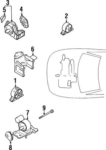 Mirage ENGINE & TRANS MOUNTING