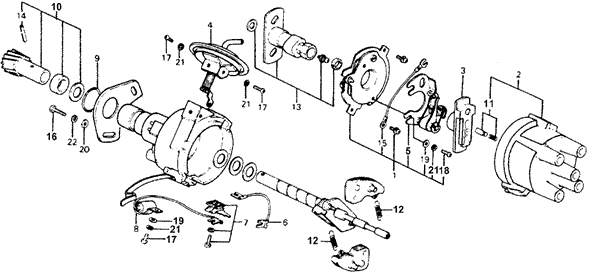 ENGINE/MT DISTRIBUTOR COMPONENTS ('77-'78) for 1978 Honda ACCORD HATCHBACK #1