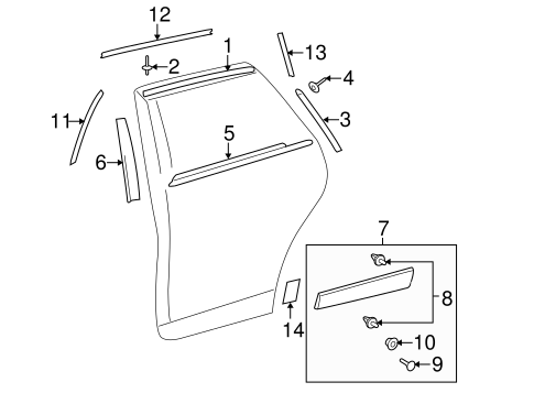Venza EXTERIOR TRIM - REAR DOOR