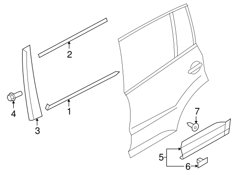 Tiguan EXTERIOR TRIM - REAR DOOR