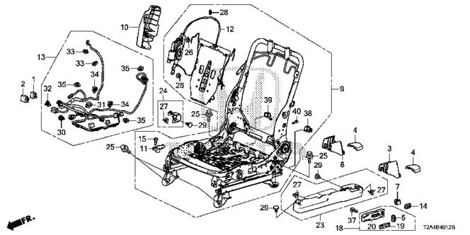 INTERIOR / BUMPER/FRONT SEAT COMPONENTS (L.) (POWER SEAT) (TS TECH) for 2013 Honda ACCORD SEDAN #1