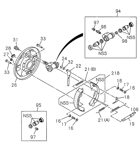 CHASSIS/REAR BRAKE (DRUM) for 1994 Honda PASSPORT #1