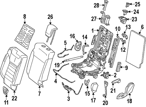 GL550 REAR SEAT COMPONENTS