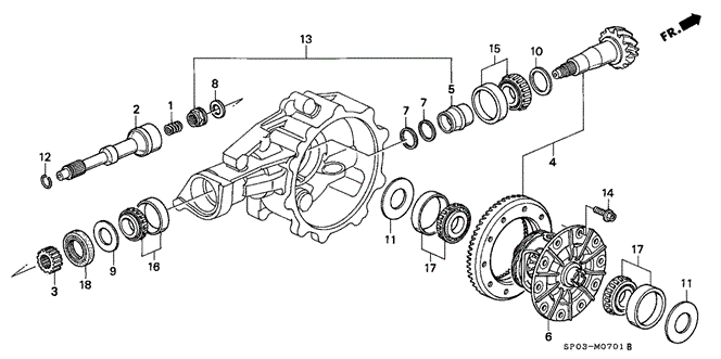 LEGEND SEDAN MT DIFFERENTIAL GEAR
