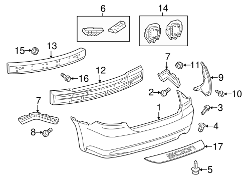tC BUMPER & COMPONENTS - REAR