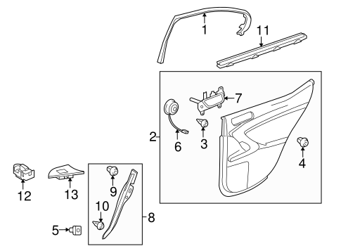 IS F INTERIOR TRIM - REAR DOOR