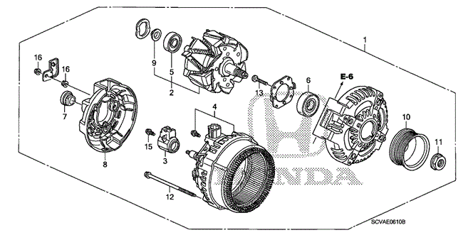 ENGINE/ALTERNATOR (DENSO) for 2008 Honda ELEMENT #1