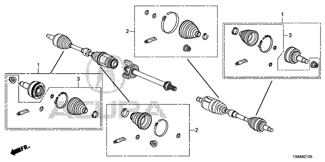 ILX FRONT DRIVESHAFT SET SHORT PARTS