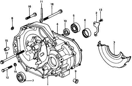 TRANSMISSION - MANUAL/MT CLUTCH HOUSING for 1976 Honda CIVIC HATCHBACK #1