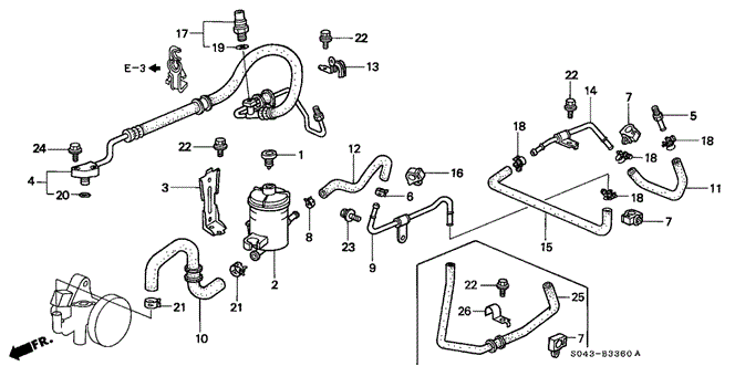 CHASSIS/P.S. PIPE for 1996 Honda CIVIC SEDAN #1