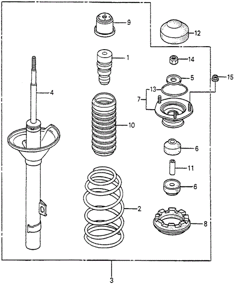 CHASSIS/REAR SHOCK ABSORBER for 1982 Honda ACCORD SEDAN #1
