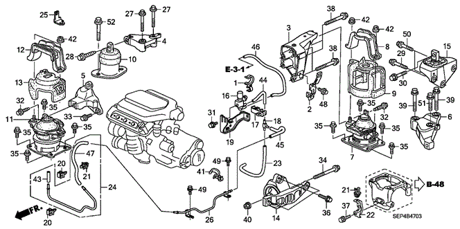 TL ENGINE MOUNTS (AT) ('07)