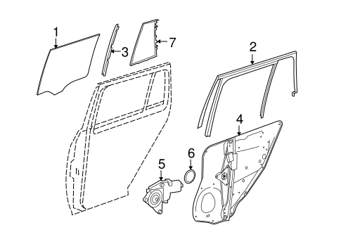 GLK250 GLASS - REAR DOOR