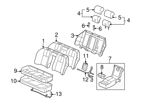 STS REAR SEAT COMPONENTS