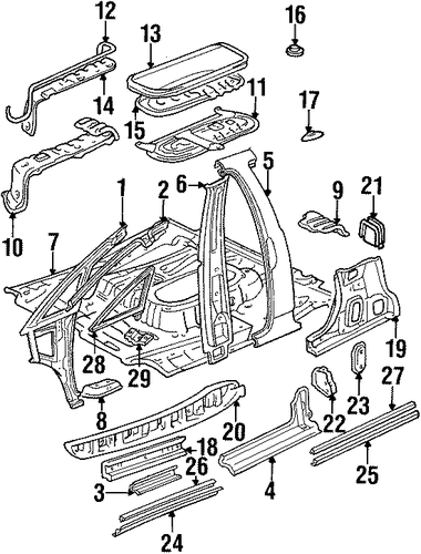 Previa CENTER PILLAR & ROCKER