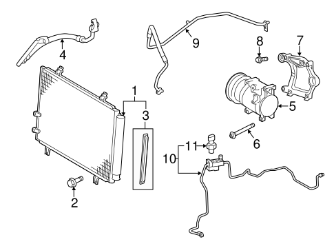 Camry CONDENSER, COMPRESSOR & LINES