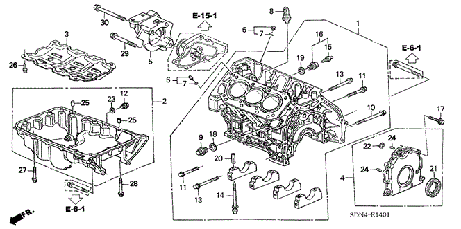 ENGINE/CYLINDER BLOCK - OIL PAN (V6) for 2004 Honda ACCORD COUPE #1