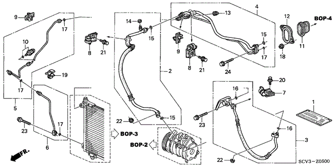 BODY / AIR CONDITIONING/A/C HOSE - PIPES for 2004 Honda ELEMENT #1
