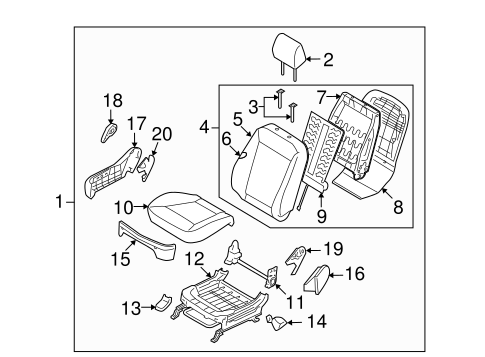 Santa Fe PASSENGER SEAT COMPONENTS