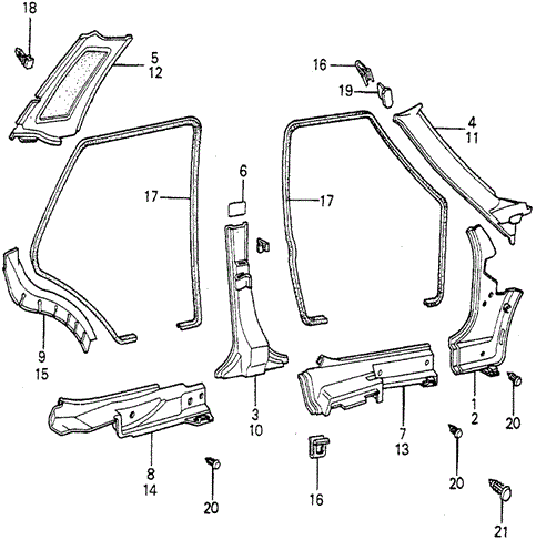 INTERIOR / BUMPER/DOOR TRIM (2) for 1979 Honda ACCORD SEDAN #1