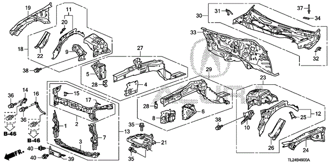 TSX SEDAN FRONT BULKHEAD - DASHBOARD