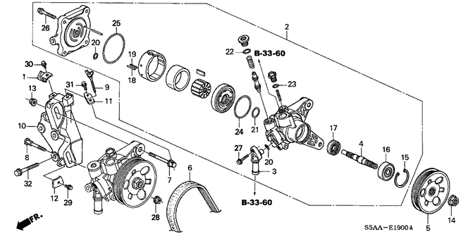 CIVIC SEDAN P.S. PUMP - BRACKET