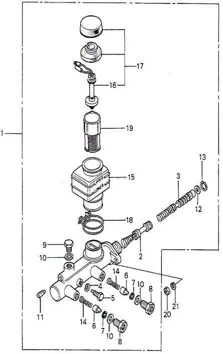 CHASSIS/BRAKE MASTER CYLINDER (1) for 1979 Honda ACCORD HATCHBACK #1