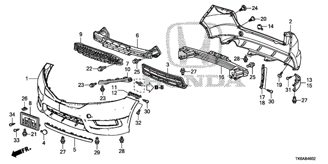 INTERIOR / BUMPER/BUMPERS (KA) (KC) (2) for 2013 Honda FIT #1