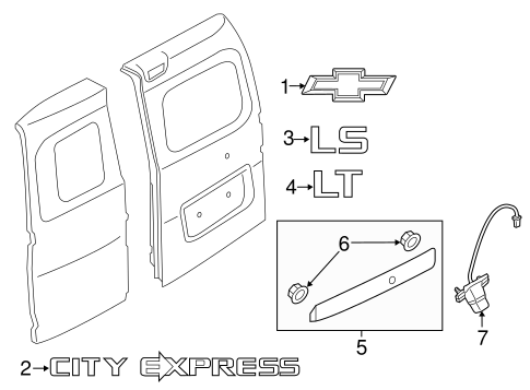 City Express EXTERIOR TRIM - BACK DOOR