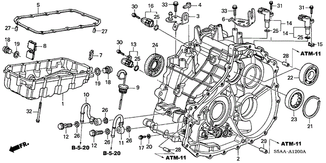 CIVIC SEDAN CVT TRANSMISSION CASE - OIL PAN (CVT)